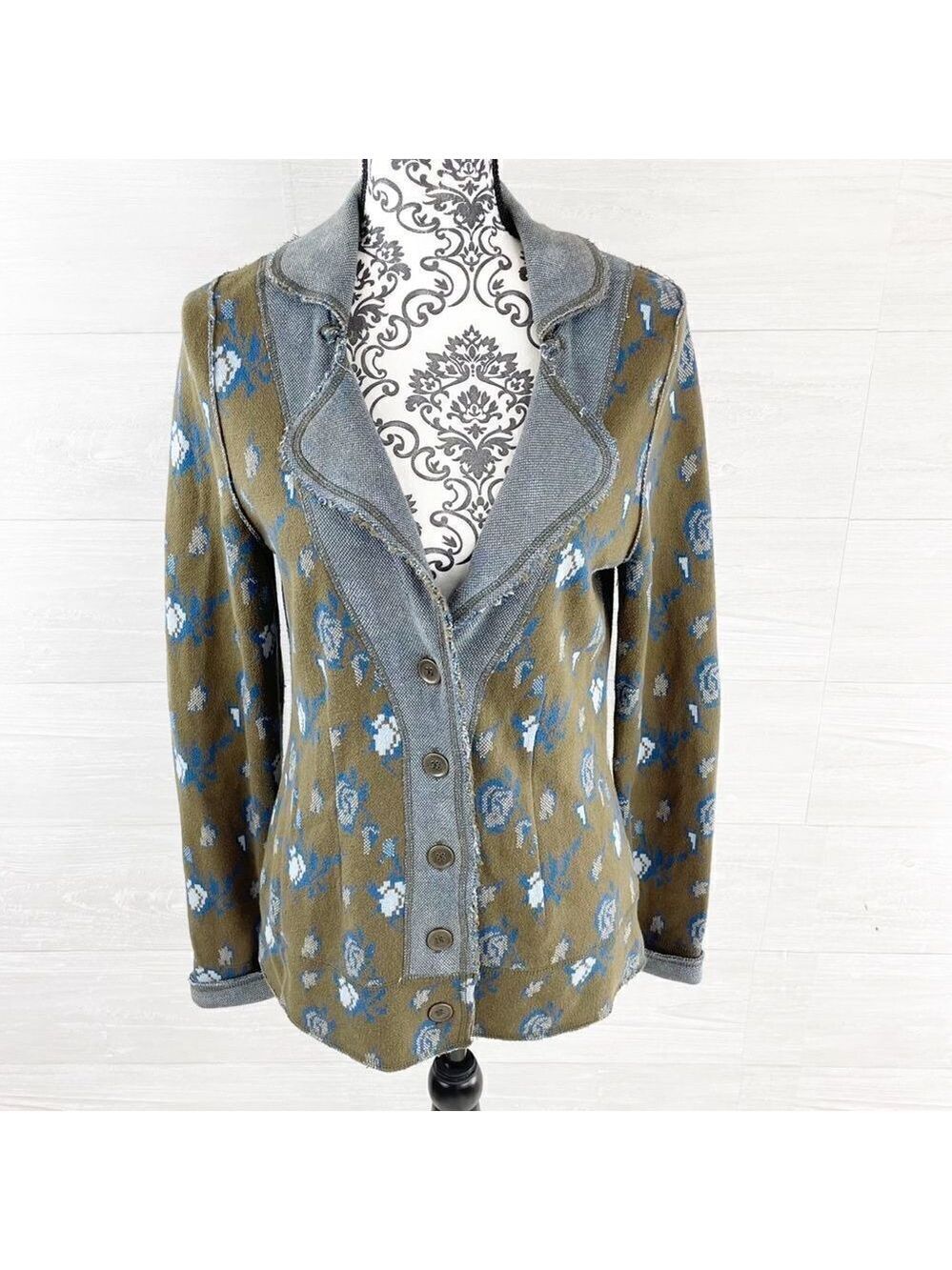 Anthropologie HWR Monogram Rose Jacquard Jacket - Picture 3 of 9